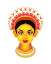 Goddess head hindu religion icon