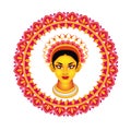 Goddess head hindu religion in mandala lace