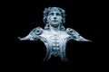 Goddess Hera. An ancient statue isolated on black background Royalty Free Stock Photo