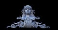Goddess Hera is eldest daughter Kronos and Rei, sister and wife of Zeus. Ancient statue isolated on black background