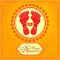 Goddess lakshmi footprint for Happy Diwali festival holiday