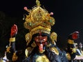 Goddess ma kali with a decorated gold crown on her head with a staring looks commonly known as ma tara.