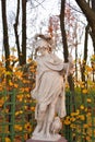 Goddess Minerva statue at evening.