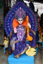 Goddess Saraswati idol is under preparation for upcoming Saraswati Puja festival at a potter\'s studio. Devi Saraswati is
