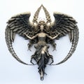 Goddess Of Sky: Dark Silver And Beige 3d Render By Mikul Oss