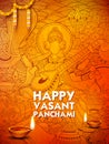 Goddess of Wisdom Saraswati for Vasant Panchami India festival background