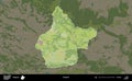 Godech highlighted, Bulgaria. Topographic Humanitarian Royalty Free Stock Photo