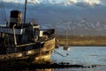Goden Boat of Ushuaia at sunset