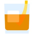 Godfather Cocktail icon, Alcoholic mixed drink vector