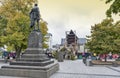 The Godley Statue situated in front of the Christchurch Cathedral at the Cathedral Square as a commemoration to John Robert Godley Royalty Free Stock Photo