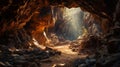 Godly Realistic Cave With Colorful Rocks: A Stunning 8k Uhd Photo