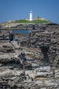 Godrevy lighthouse in cornwall england uk kernow Royalty Free Stock Photo