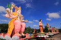 Gods in Hinduism in temple thailand and blue sky