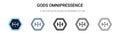 Gods omnipressence icon in filled, thin line, outline and stroke style. Vector illustration of two colored and black gods