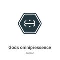 Gods omnipressence vector icon on white background. Flat vector gods omnipressence icon symbol sign from modern zodiac collection