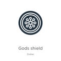 Gods shield icon vector. Trendy flat gods shield icon from zodiac collection isolated on white background. Vector illustration can Royalty Free Stock Photo