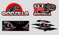 Godzilla Logo and Car decal