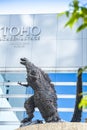 Godzilla Statue at Hibiya Godzilla Square. Royalty Free Stock Photo