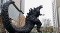 GODZILLA Statue at Hibiya Godzilla Square, Tokyo, Japan. Royalty Free Stock Photo