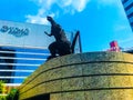 Godzilla statue in Tokyo