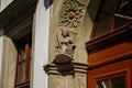 Goerlitz, Saxony, Germany, 04 September 2021: antique renaissance portal, floral ornaments, entrance to house at sunny summer day Royalty Free Stock Photo