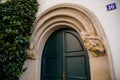 Goerlitz, Saxony, Germany, 04 September 2021: antique renaissance portal, floral ornaments, entrance to house at sunny summer day Royalty Free Stock Photo