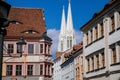 Goerlitz, Saxony, Germany, 04 September 2021: old Pharmacy or Ratsapotheke, historic renaissance building with sundial on facade Royalty Free Stock Photo