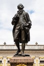 Goethe Memorial in Leipzig, Germany: Bronze Statue on Naschmarkt Square Royalty Free Stock Photo
