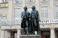 Goethe-Schiller monument in front of the German National Theater, Weimar, Germany Royalty Free Stock Photo