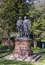 Goethe and Schiller statue in the garden of San Francisco Presidio park Royalty Free Stock Photo