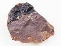 goethite aggregates on limonite stone on white Royalty Free Stock Photo