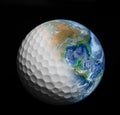 Goft ball , golf club,including elements furnished by NASA Royalty Free Stock Photo