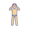 Goggle Fill Vector icon which can easily modify or edit