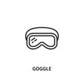 Goggle line flat icon. Protective glasses symbol.