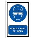 Goggle Must Be Worn Symbol Sign ,Vector Illustration, Isolate On White Background Label. EPS10 Royalty Free Stock Photo