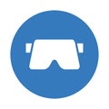 Goggle, rift, virtual, vr icon. Blue color design