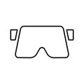 Goggle, rift, virtual, vr outline icon. Line art vector
