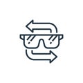 goggle vector icon isolated on white background. Outline, thin line goggle icon for website design and mobile, app development.
