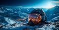 Goggles for alpine skiing, snowboarding and winter sports - AI generated image