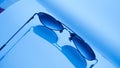 Goggles with blue clour reflection