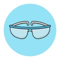 Goggles Glasses Safety. Laboratory Chemistry Science. Filled Icon Vector Design
