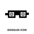 Goggles icon vector isolated on white background, logo concept o Royalty Free Stock Photo