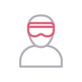 Goggles vector color line icon Royalty Free Stock Photo