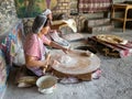 master class on making lavash in rustic bakery