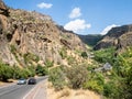 oad to medieval Geghard rock monastery in Armenia Royalty Free Stock Photo