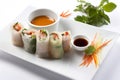 Goi Cuon, AI generative Vietnamese fresh spring rolls filled with shrimp, pork, rice noodles, and vegetables