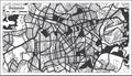 Goiania Brazil City Map in Black and White Color in Retro Style. Outline Map