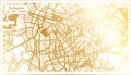 Goiania Brazil City Map in Retro Style in Golden Color. Outline Map