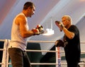 Current World heavyweight champion boxer Vitali Klitschko getting ready for championship fight