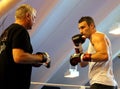 Current World heavyweight champion boxer Vitali Klitschko getting ready for championship fight